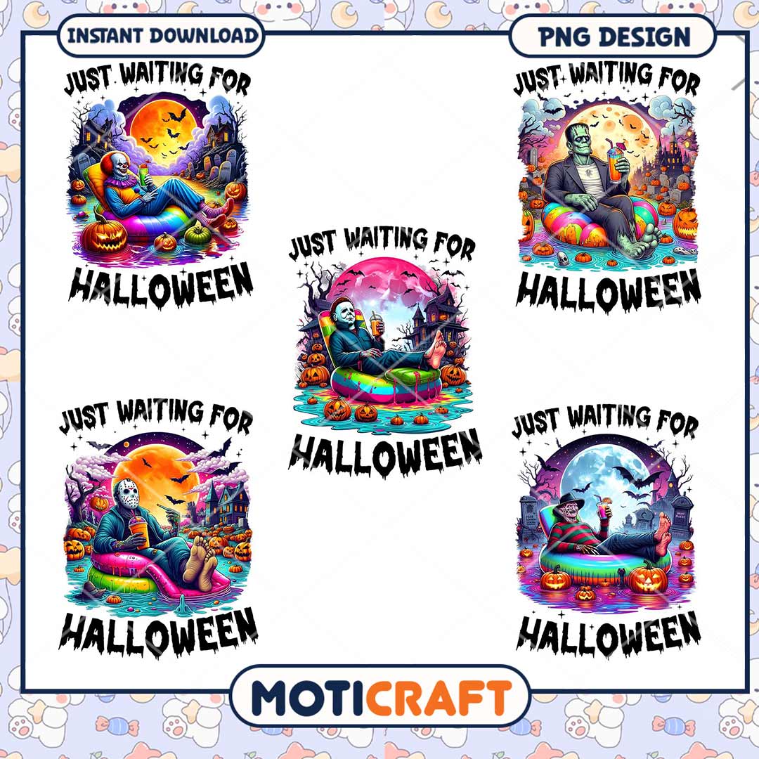 Just waiting for halloween png bundle, horro png