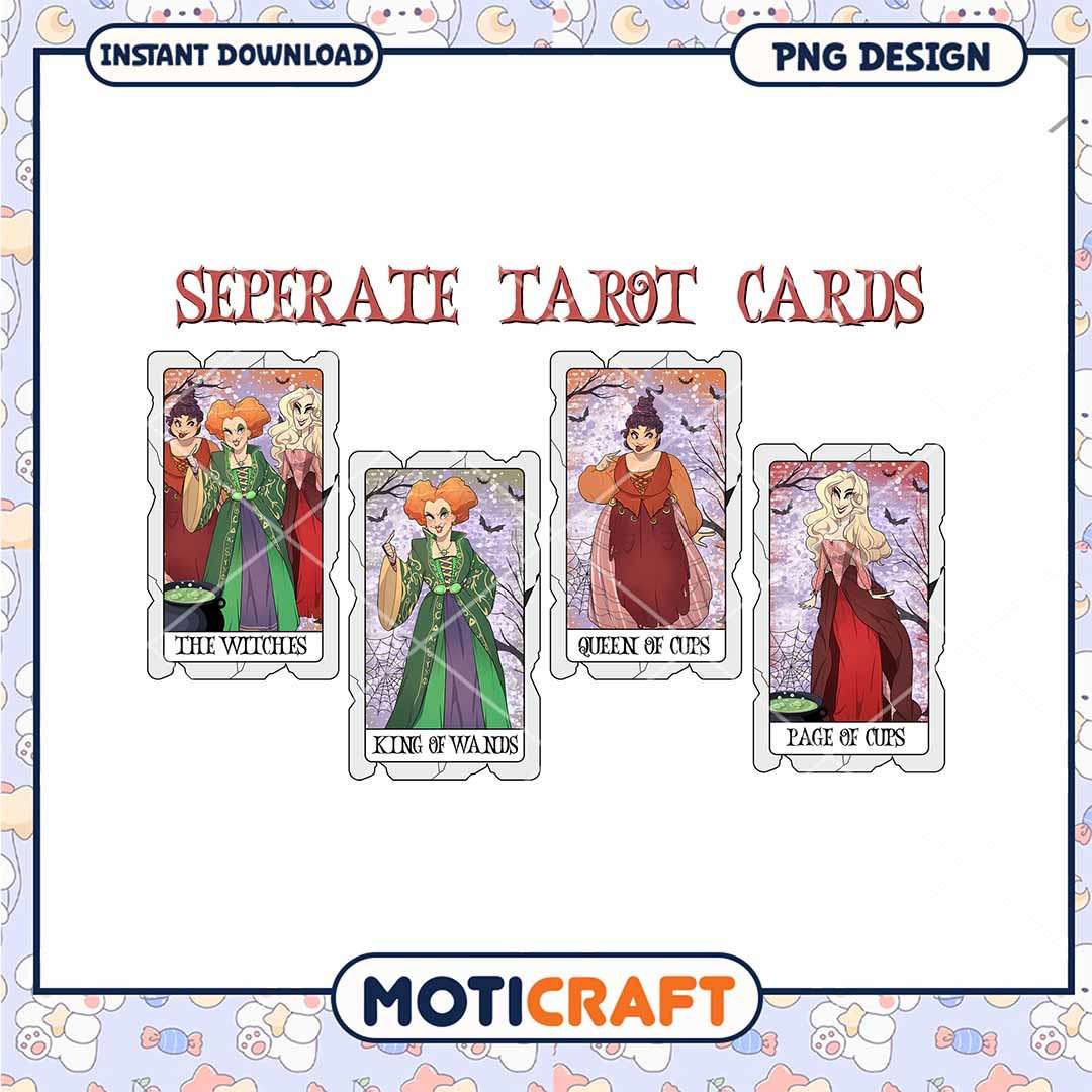 Hocus Pocus seperate tarot cards, Hocus Pocus witches card png