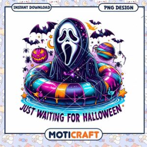 Ghostface swim waiting for halloween, Horror killer png.png