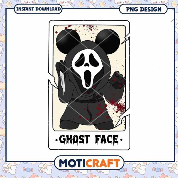 Ghost face Mickey ears png, Mickey horror killers png