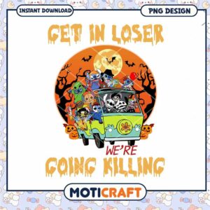 Get in loser Stitch png, Disney halloween going killing png