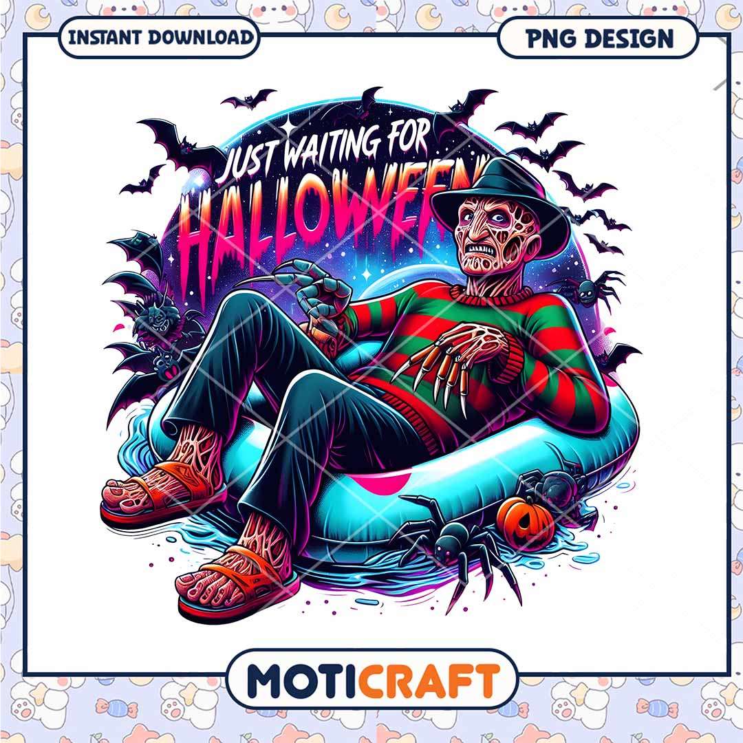 Freddy waiting for halloween, Horror killer png.png