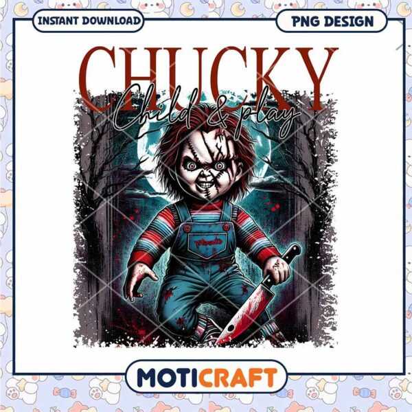 Chucky scary poster, Horror killers halloween poster png