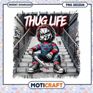 Chucky halloween gang png, Thug life horror killers png