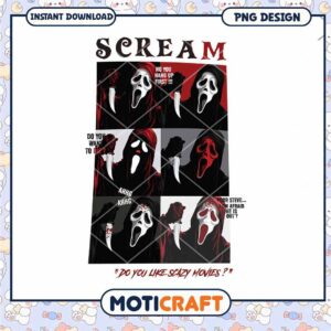 Scream face horror png, do you like scary movie scream png