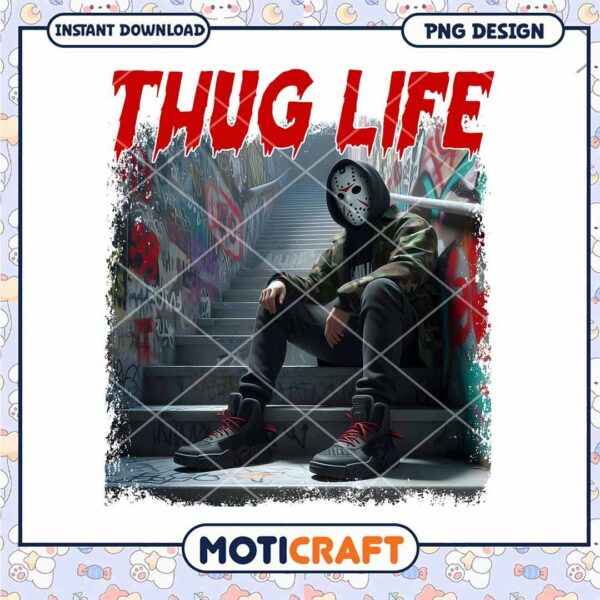 Jason Voorhees halloween gang png, Thug life horror characters png
