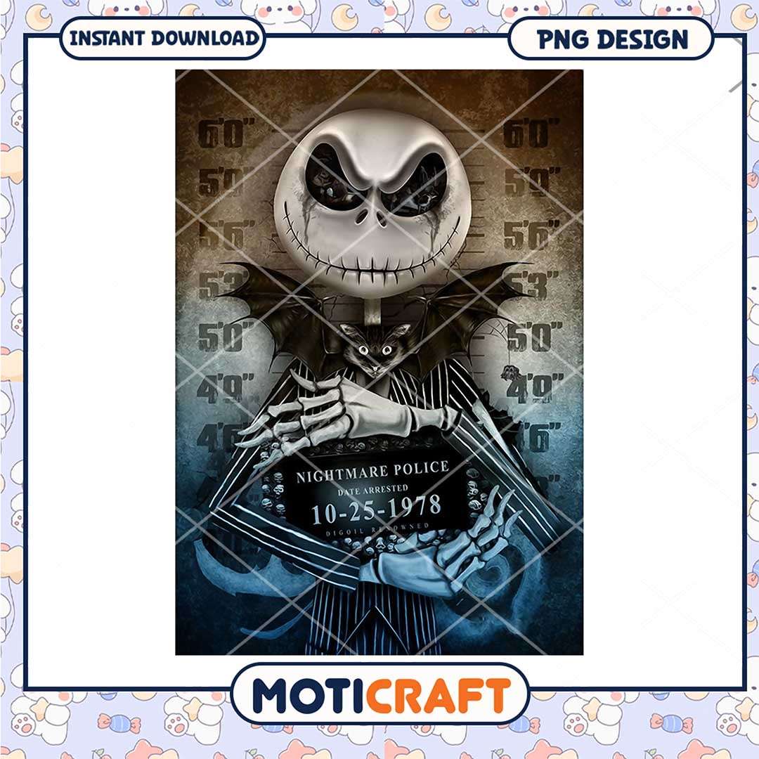 Jack Skellington wanted killers png, Nightmare before Christmas png