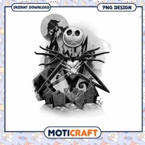 Jack Skellington black and white png, Halloween movies characters png