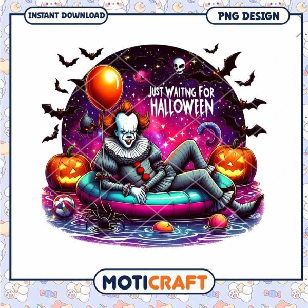 IT clown waiting for halloween, Horror killer png.png