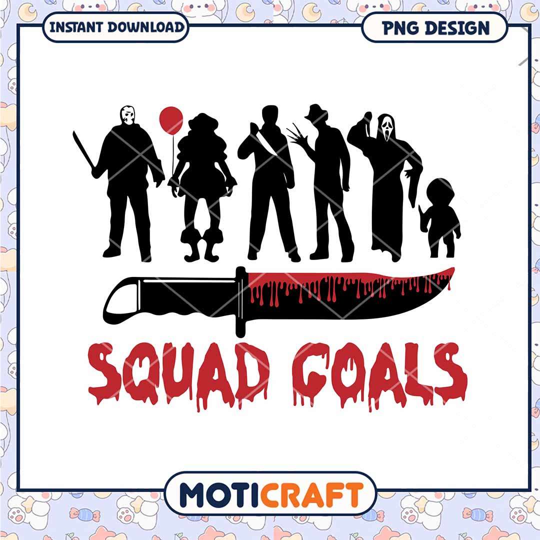 Horror killers squad goals png, Halloween squad killers png