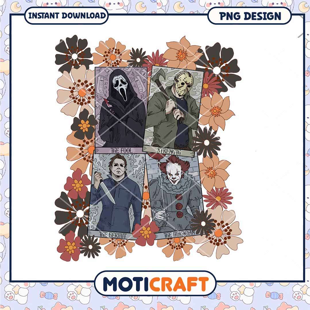 Horror killers squad png, Halloween killers floral art png Horror killers squad png, Halloween killers floral art png