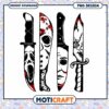Horror blood knifes art png, Horror killers gang art png