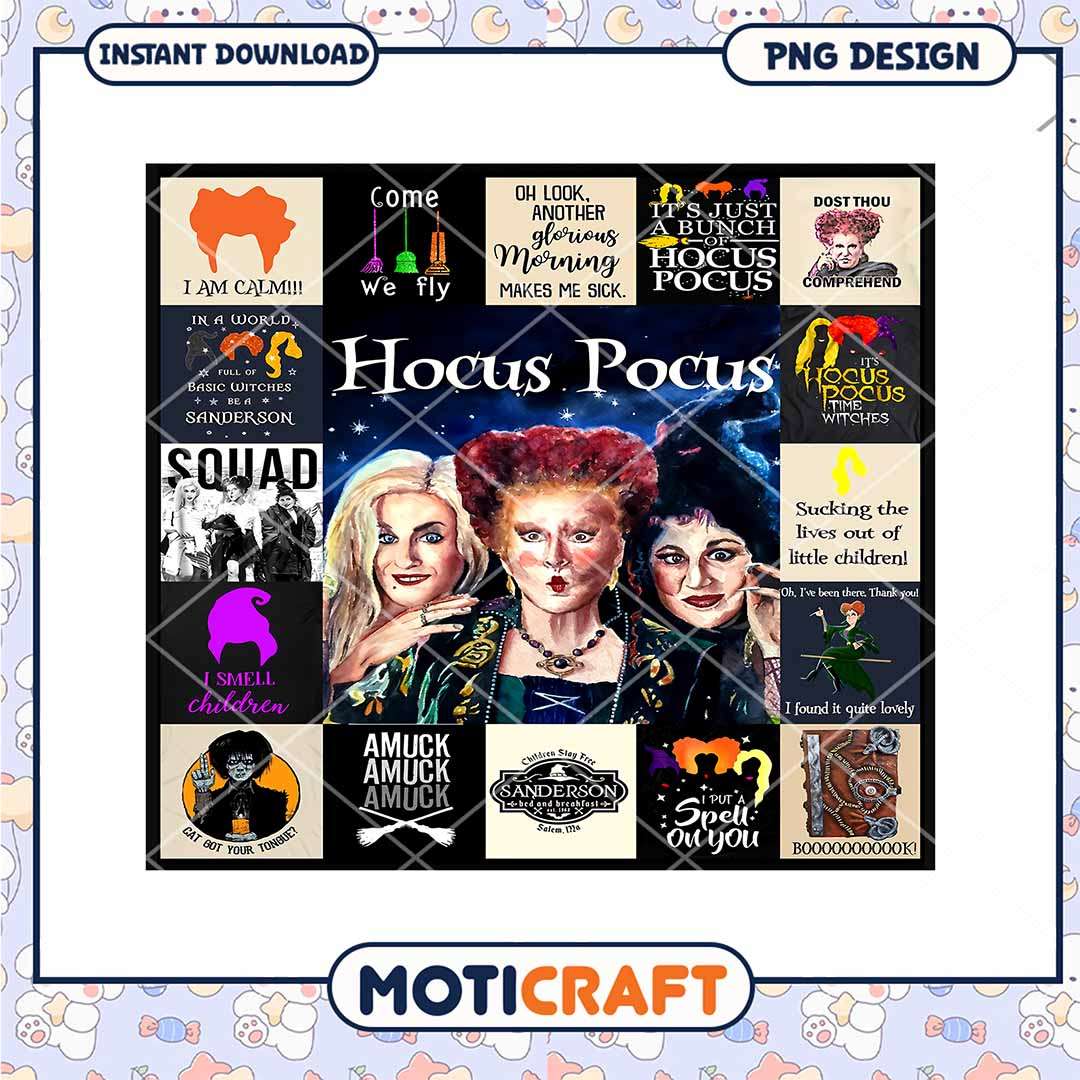 Hocus Pocus witches poster png, Hocus Pocus sisters quotes png