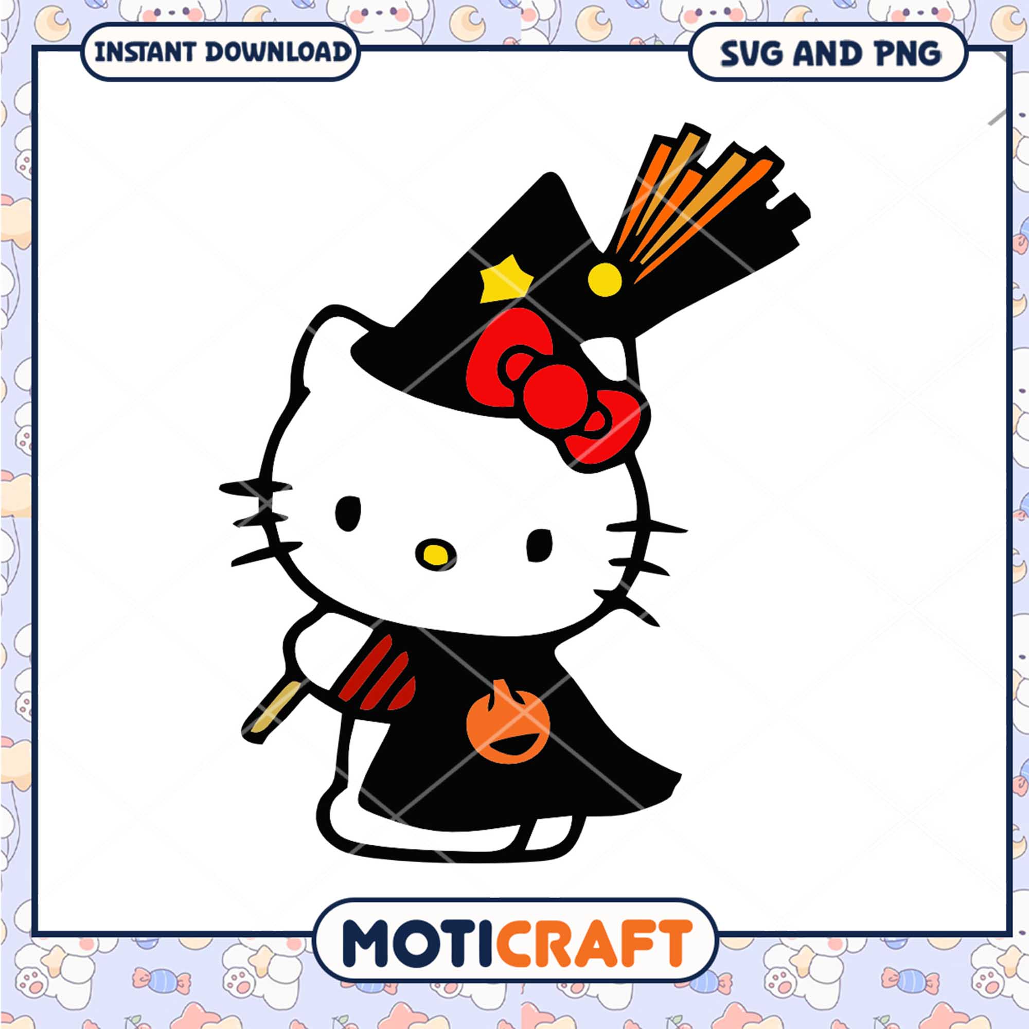 Witch Hello Kitty halloween svg, Halloween svg, Hello Kitty svg