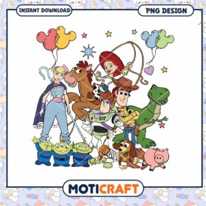 Toy story est 1995 main characters png, Disney Pixar movies characters png