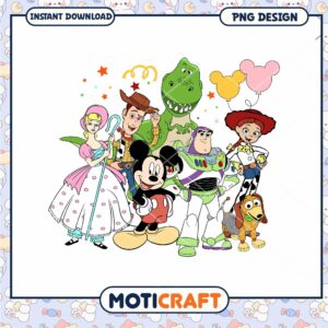 Toy story characters squad art png, Disney Pixar movies png