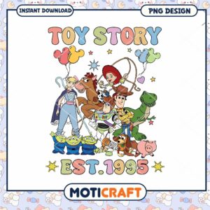 Toy story color est 1995 png, Disney Pixar movies characters png