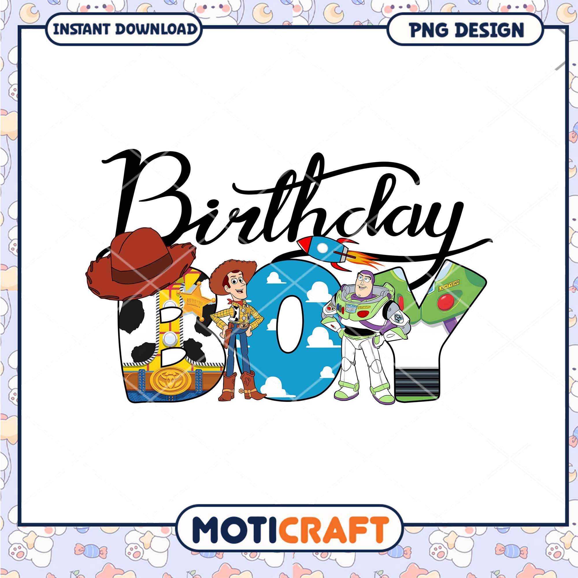 Toy story birthday boy characters art png, Disney Pixar movies png