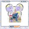 Stitch painting Mickey castle png, Disney Stitch cartoon art png