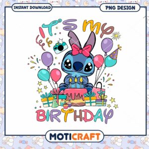 Stitch It s my birthday png, Disney Stitch cartoon png