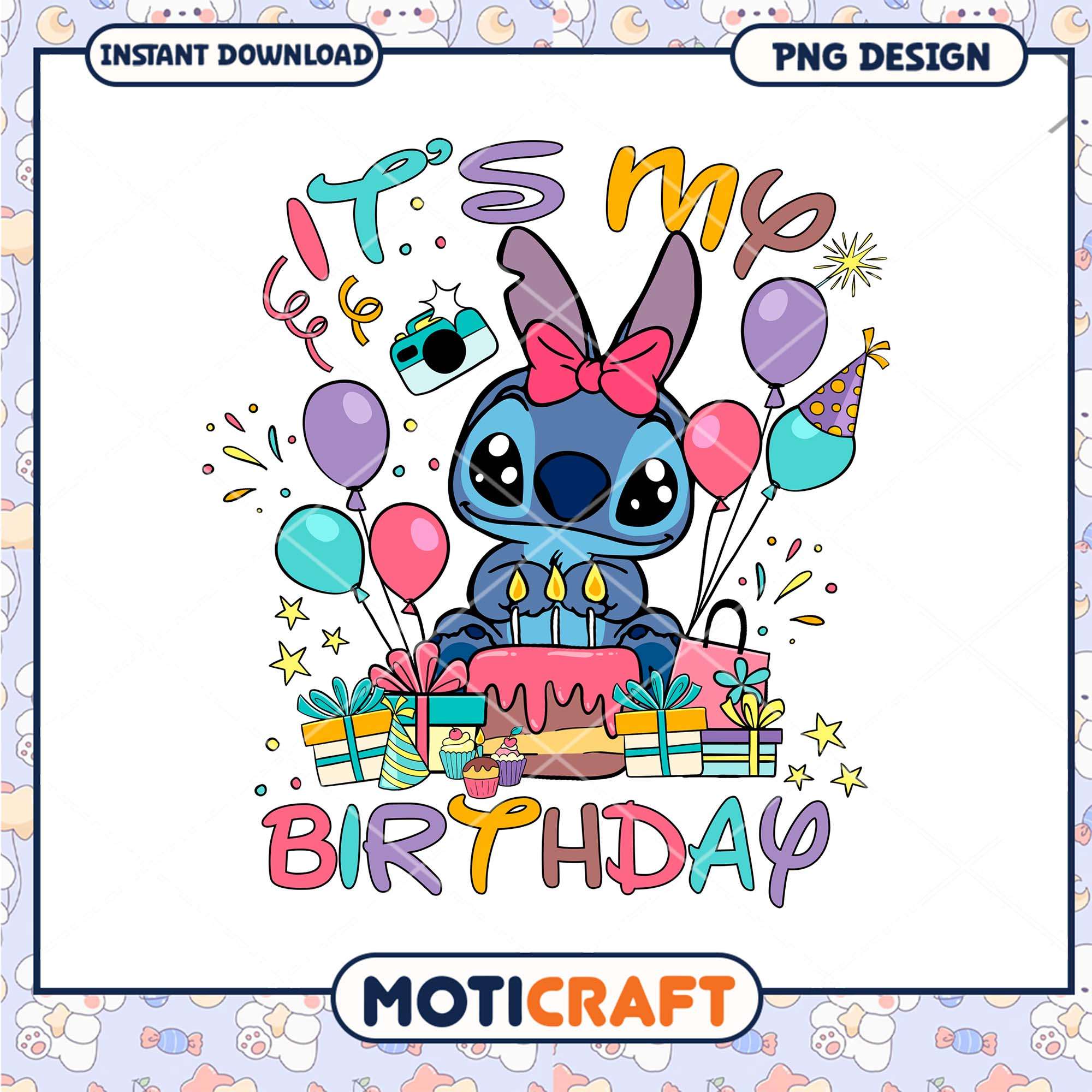 Stitch It s my birthday png, Disney Stitch cartoon png
