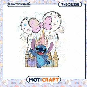 Stitch Mickey mouse castle png, Disney Stitch cartoon art png.png