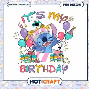 Stitch funny celebrate It s my birthday png, Disney Stitch cartoon png.png