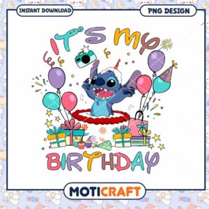 Stitch celebrate It s my birthday png, Disney Stitch cartoon png