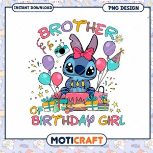 Stitch brother of birthday girl png, Disney Stitch cartoon png