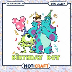 Monster inc birthday boy png, Disney Monster inc movies character png