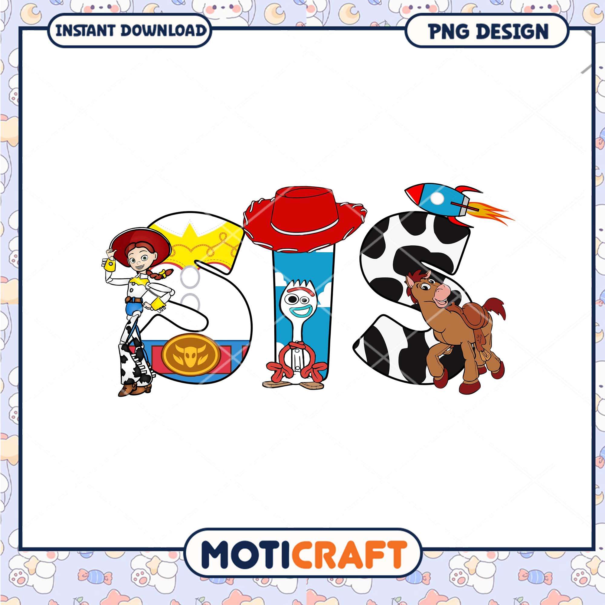 Toy story sis characters squad art png, Disney Pixar movies png