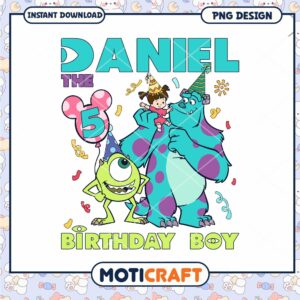 Monster inc birthday boy name png, Disney Monster inc movies character png
