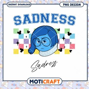 Inside out Sadness movies characters png, Disney Pixar cartoon png
