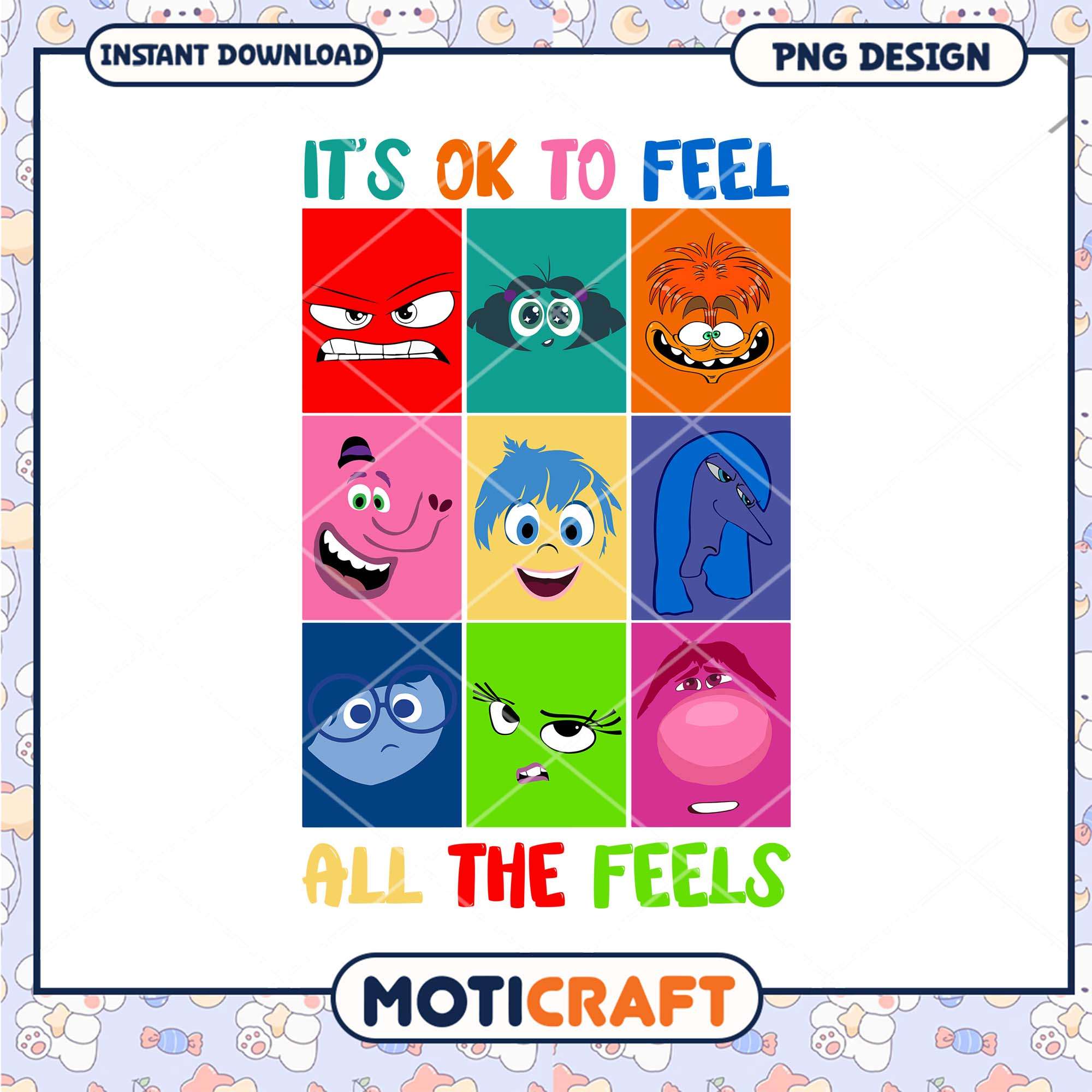 Inside out It s ok to feel all the feels, Disney Pixar cartoon png Inside out It s ok to feel all the feels, Disney Pixar cartoon png