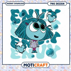 Inside out Envy name characters png, Disney Pixar cartoon png