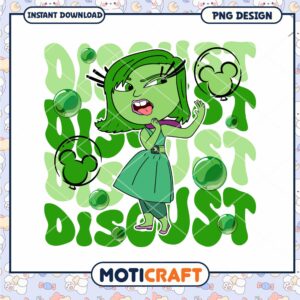 Inside out Disgust name characters png, Disney Pixar cartoon png