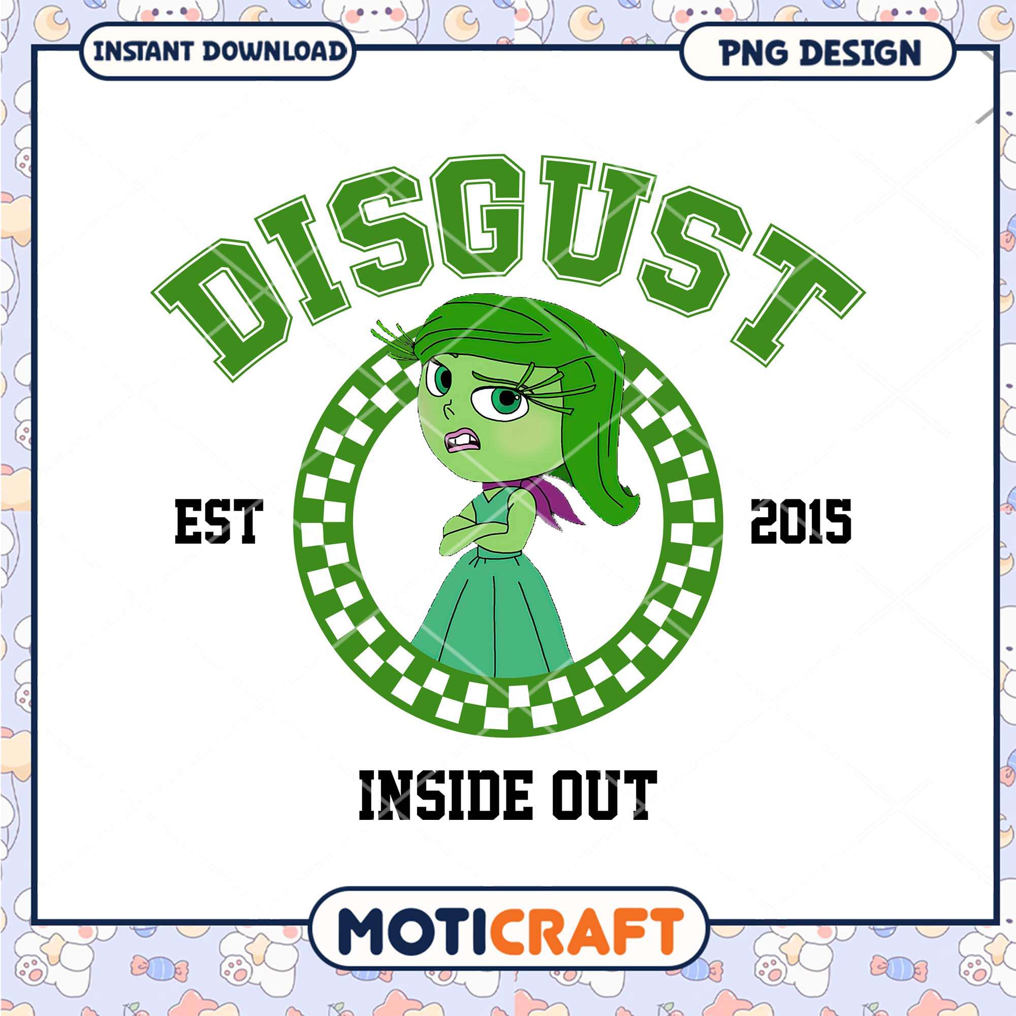 Inside out cartoon Disgust characters png, Disney Pixar cartoon png