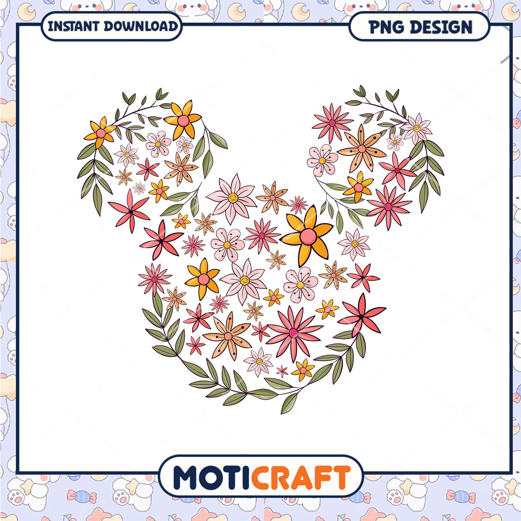 Floral Mickey mouse head png, Disney floral Mickey head png Floral Mickey mouse head png, Disney floral Mickey head png