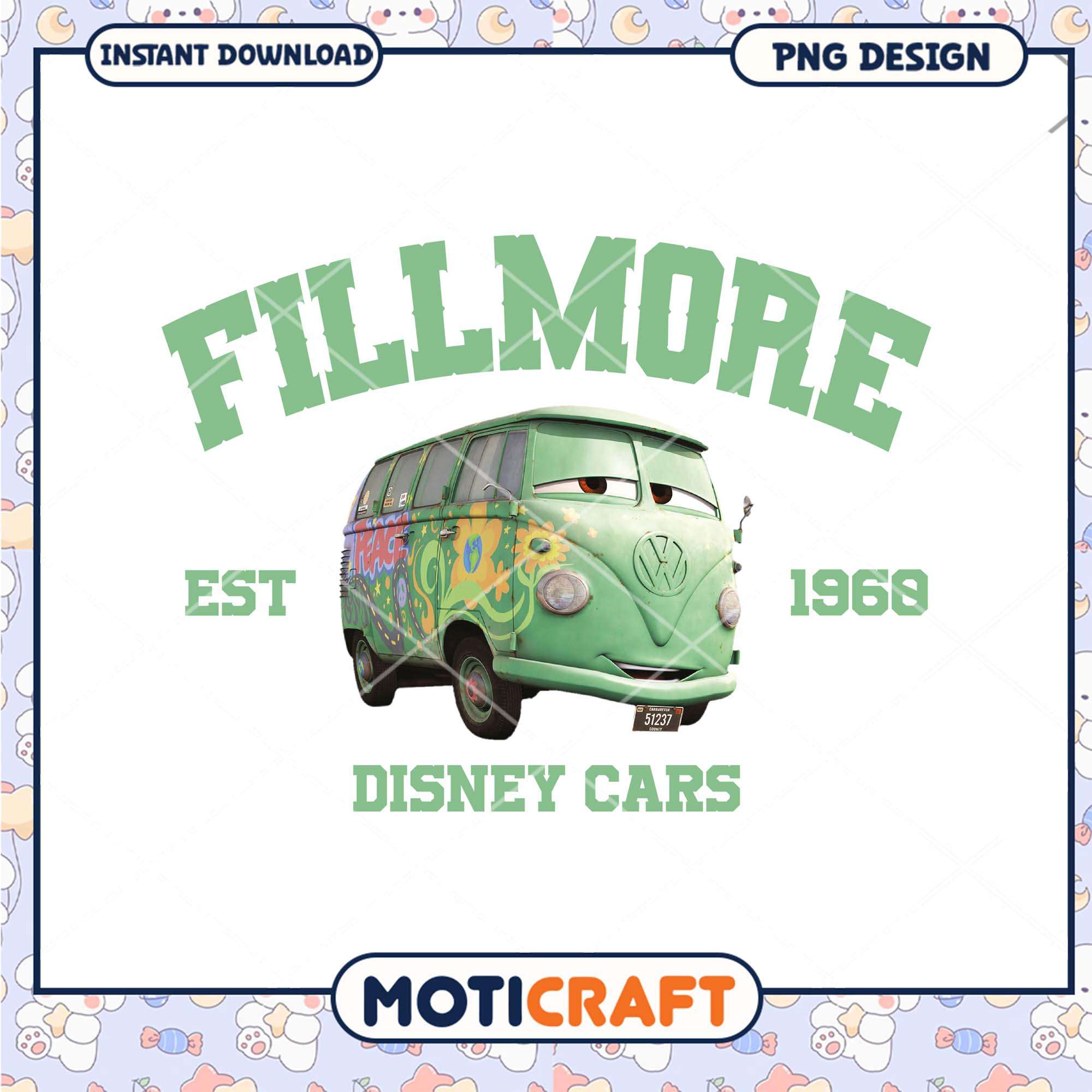 Fillmore mini truck characters png, Disney Pixar Cars cartoon character png