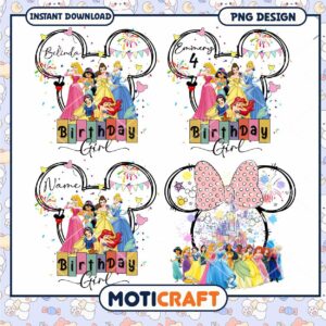 DN16052422 Disney princess happy birthday 2 png bundle DN16052422