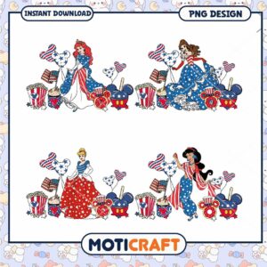 DN16052420 Disney princess 4th of july png bundle DN16052420