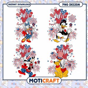 DN16052406 Disney 4th of july embroidery png bundle DN16052406