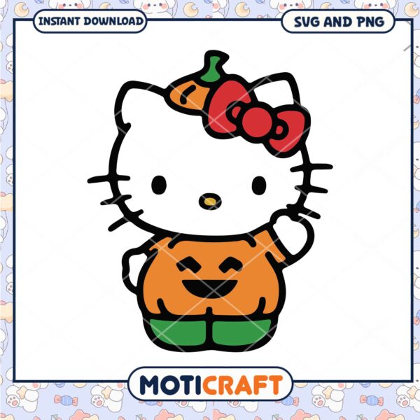 Pumpkin Hello Kitty halloween svg, Halloween svg, Hello Kitty svg