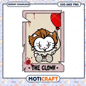 Pennywise Hello Kitty halloween svg, Halloween svg, Hello Kitty svg