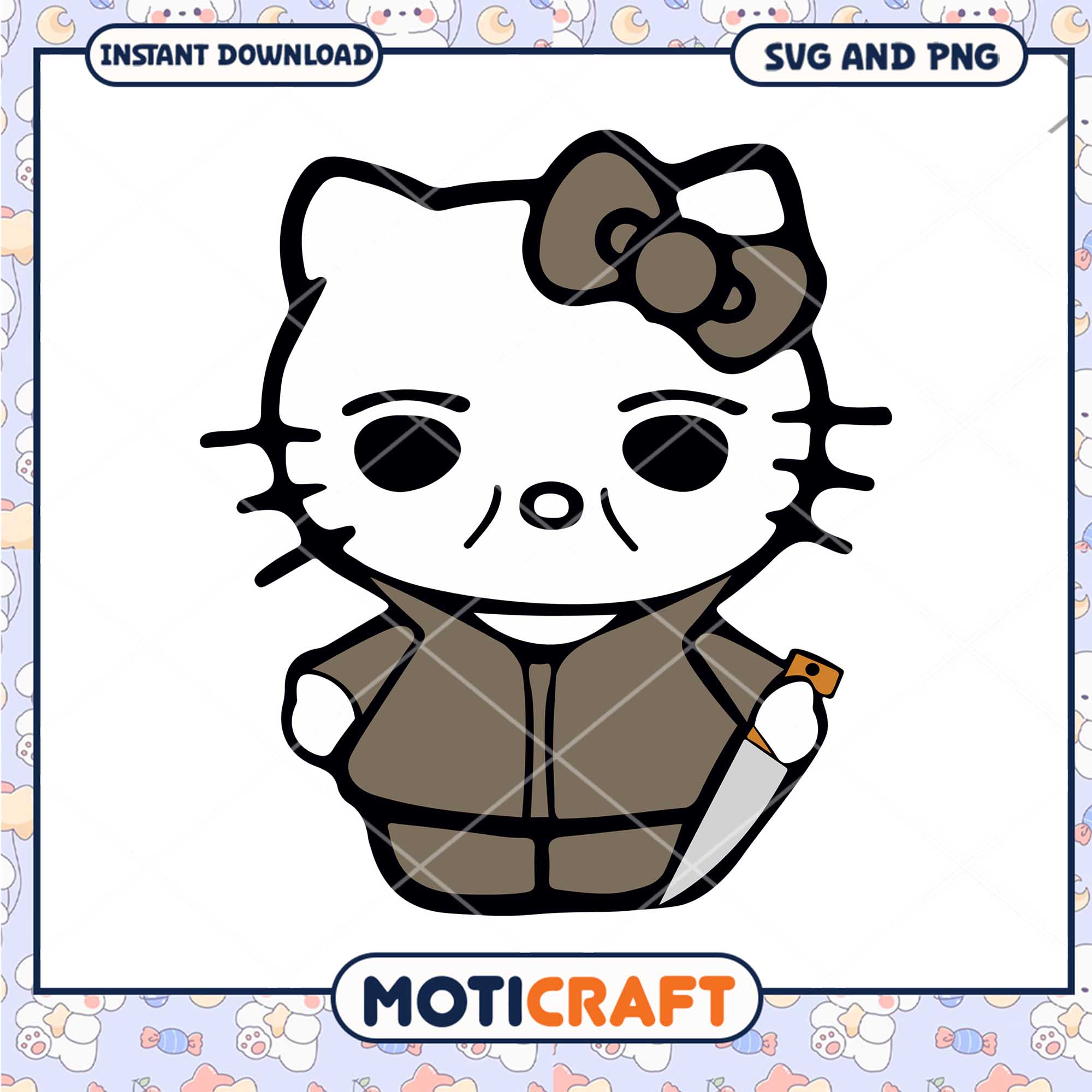 Myers Hello Kitty halloween svg, Halloween svg, Hello Kitty svg Myers Hello Kitty halloween svg, Halloween svg, Hello Kitty svg