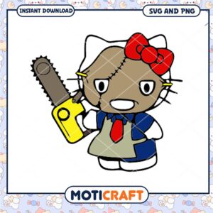 Leatherface Hello Kitty halloween svg, Halloween svg, Hello Kitty svg