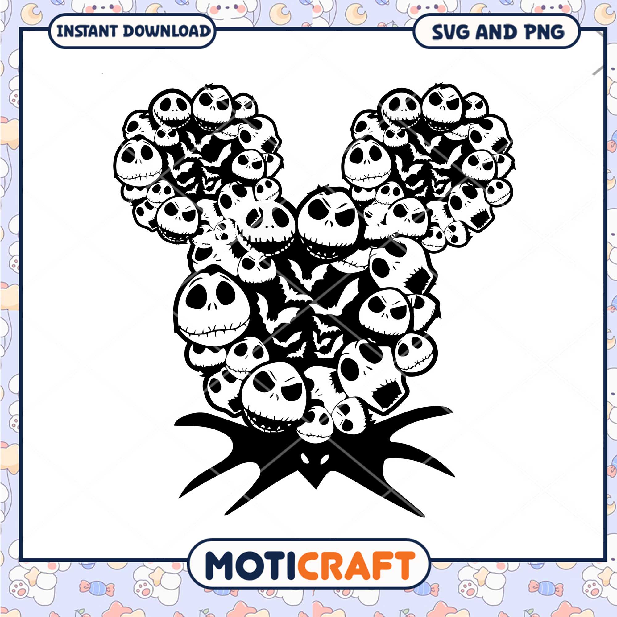 Jack Skellingotn Mickey ears art, The nightmare before Christmas png