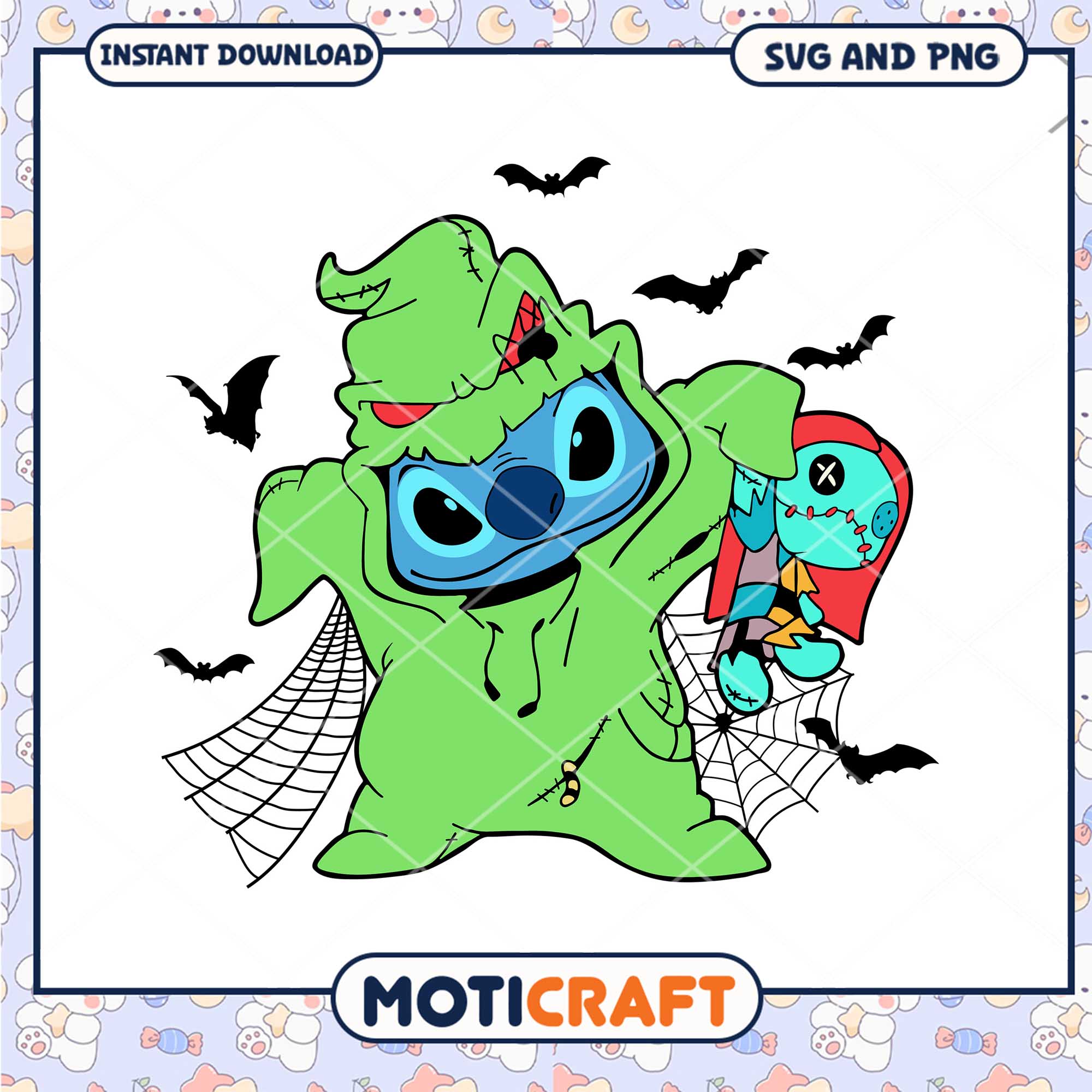 Horror Oogie Stitch png, Halloween Disney Stitch character png