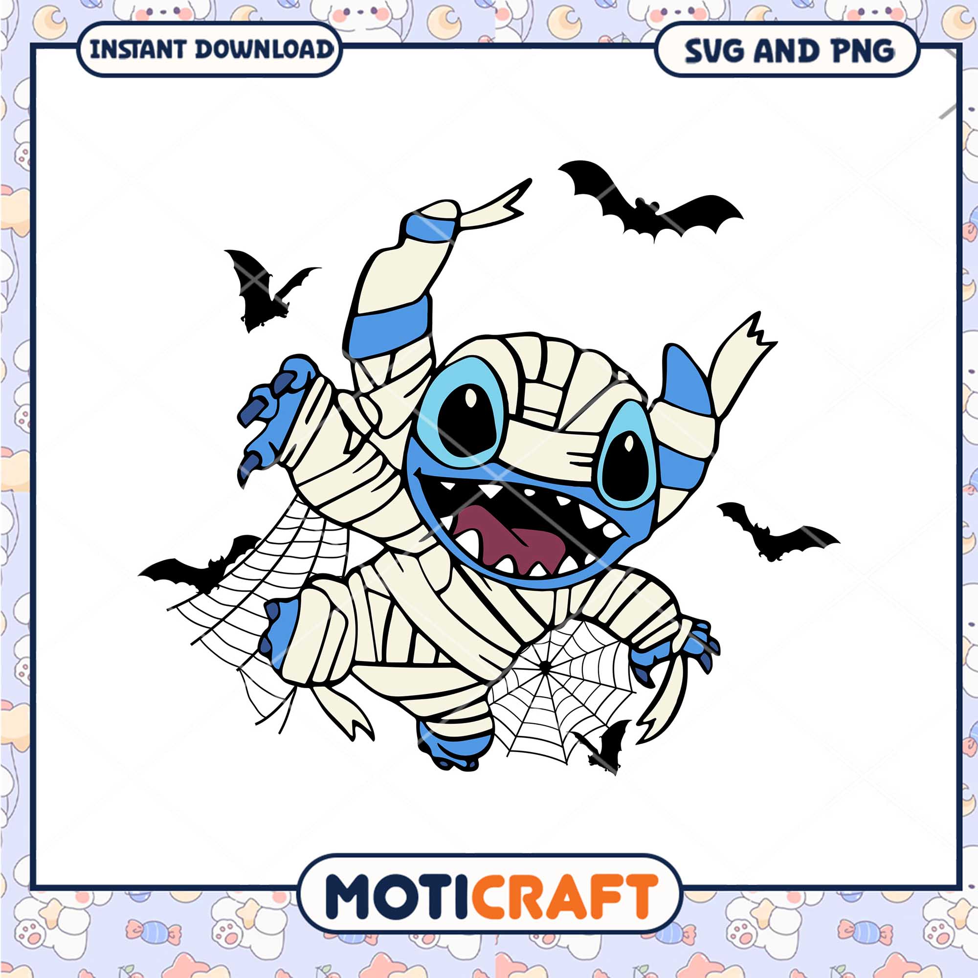 Horror mummy Stitch png, Halloween Disney Stitch character png