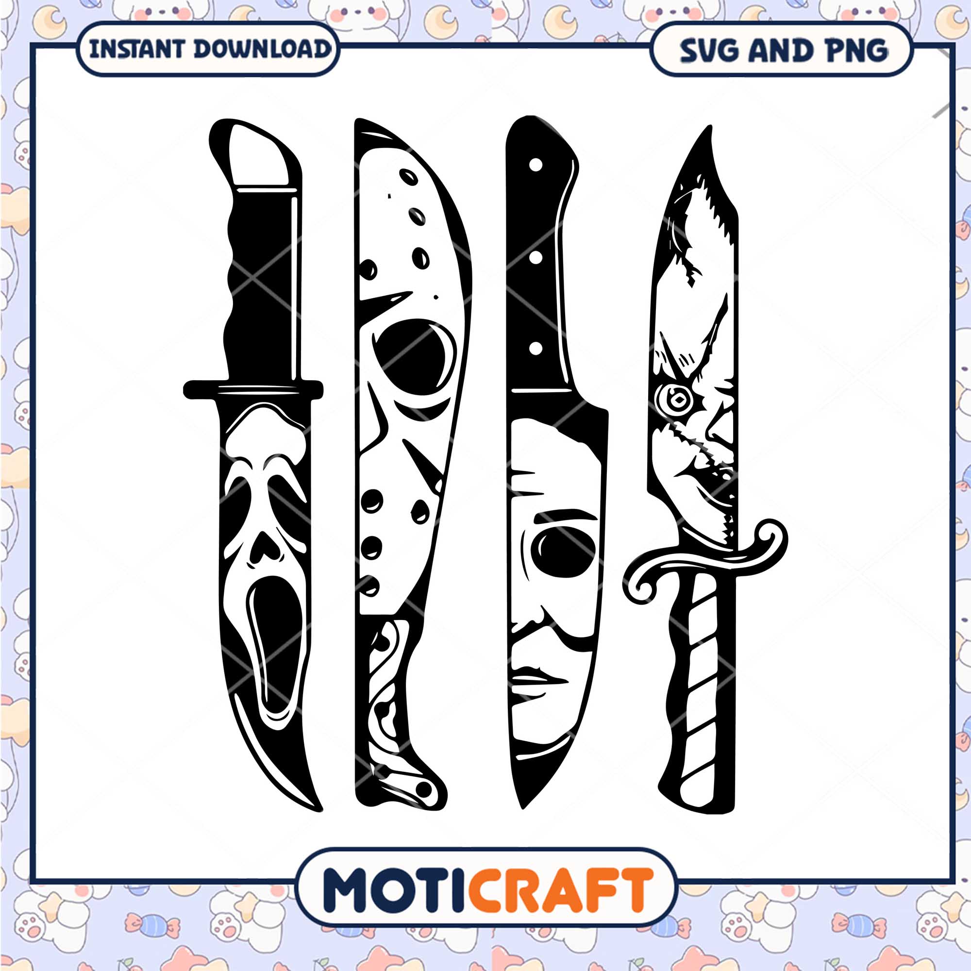 Horror killers faces ong knives png, Horror killers movies png